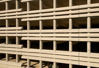 Lehigh University Detail of concrete on side of garage